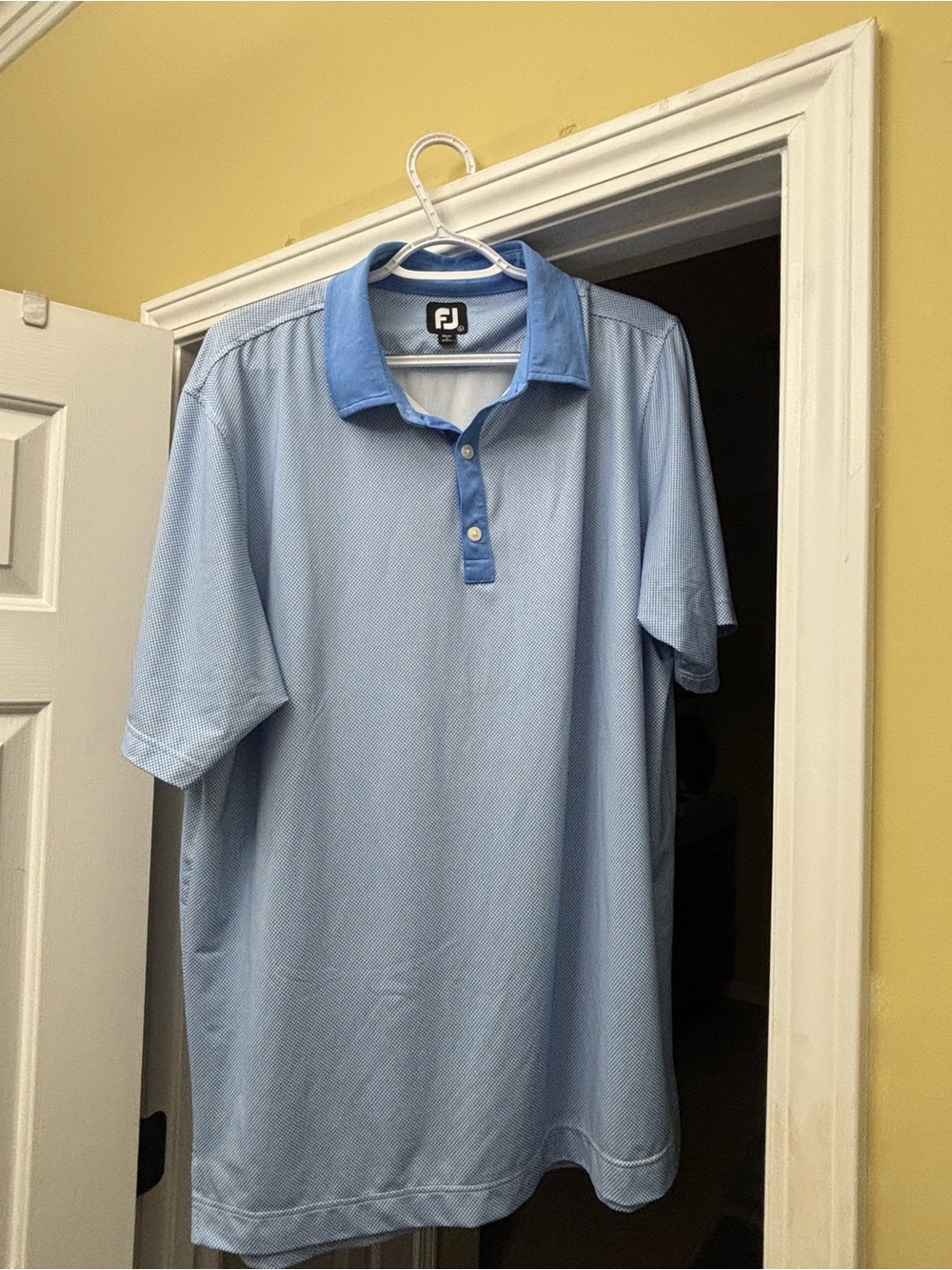 FootJoy Sky Blue Golf Polo with Contrast Collar
